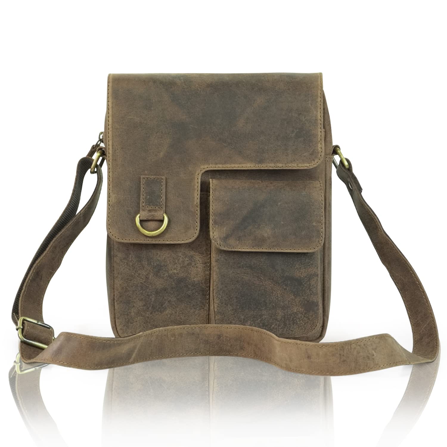 Goatter Hunter Leather 11"Inch Messenger Sling Bags For Men,