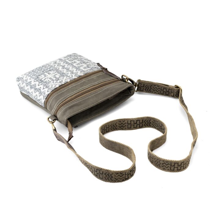 Goatter Cotton Dari And Leather Material Messenger Sling Bag For Women,