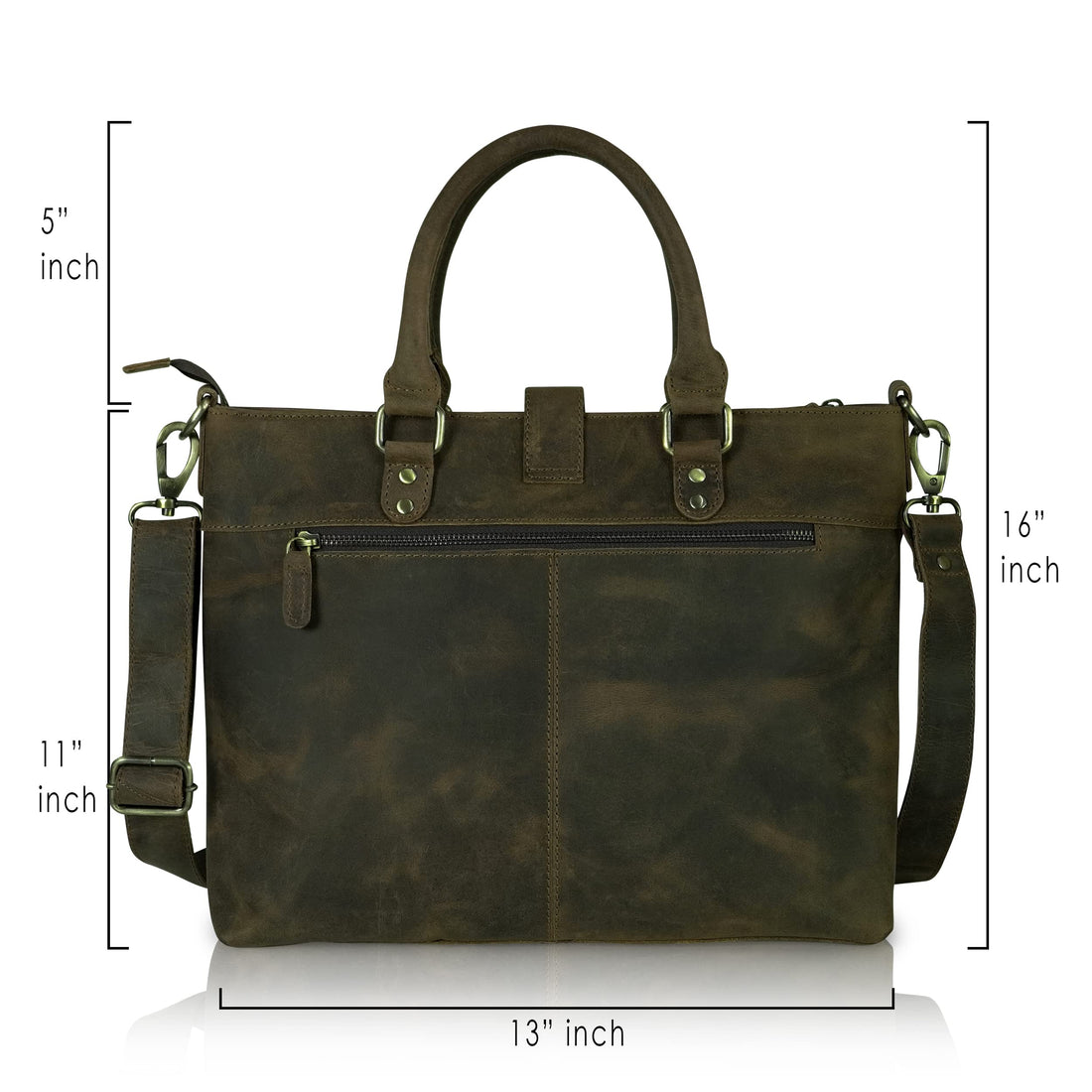 Goatter Hunter Leather Unisex 13.6" Laptop Messenger Bag