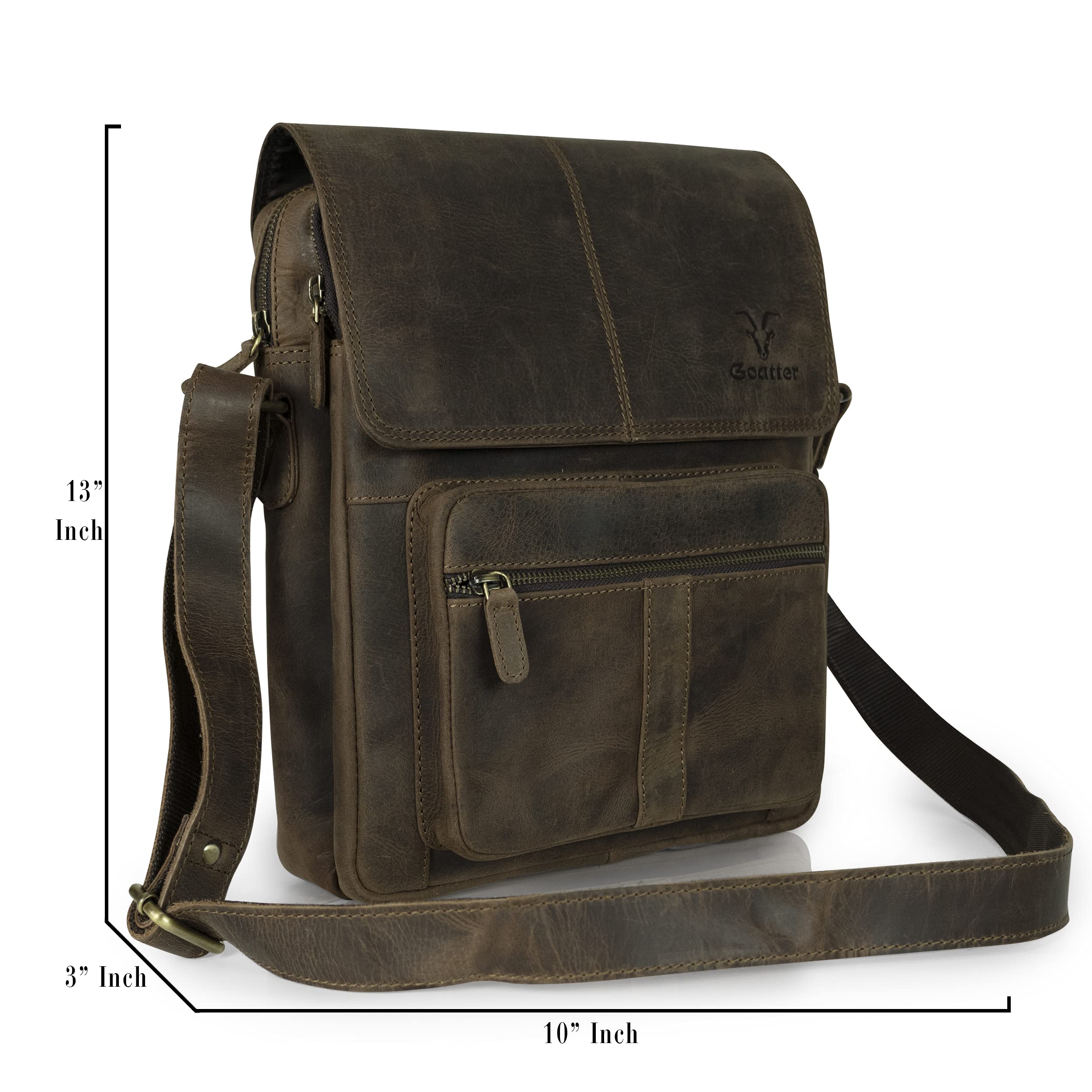 Goatter Hunter Leather 13″ Messenger Sling Bags