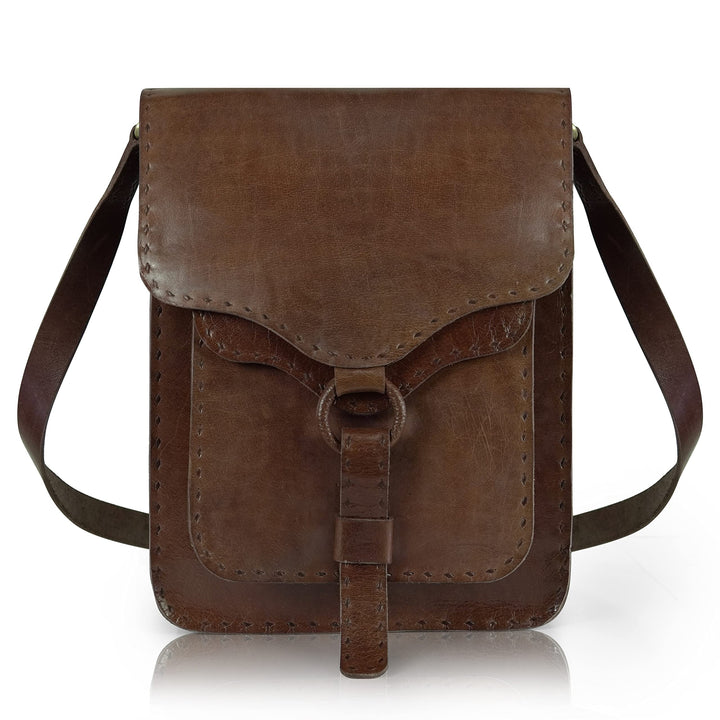 Goatter Genuine Leather Handmade 11" Shoulder Cross body Travel Messenger Bag for Unisex