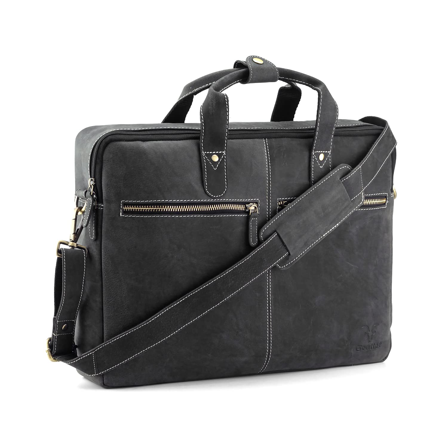 Goatter Hunter Leather 16" Inch Laptop Messenger Bag/Office Bag For Men