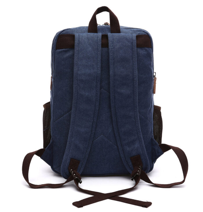 Goatter Canvas And Leather Material Multi Pocket Travel Laptop Backpack For Men For Travel, Hiking, Work - Goatter