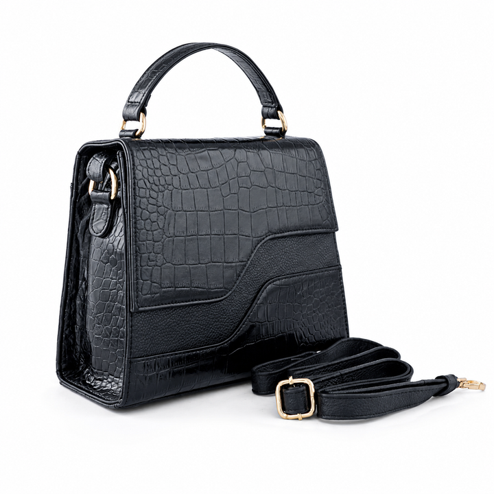 Goatter Genuine Leather Handbag for Women | Luxury Crocodile Texture Satchel Bag
