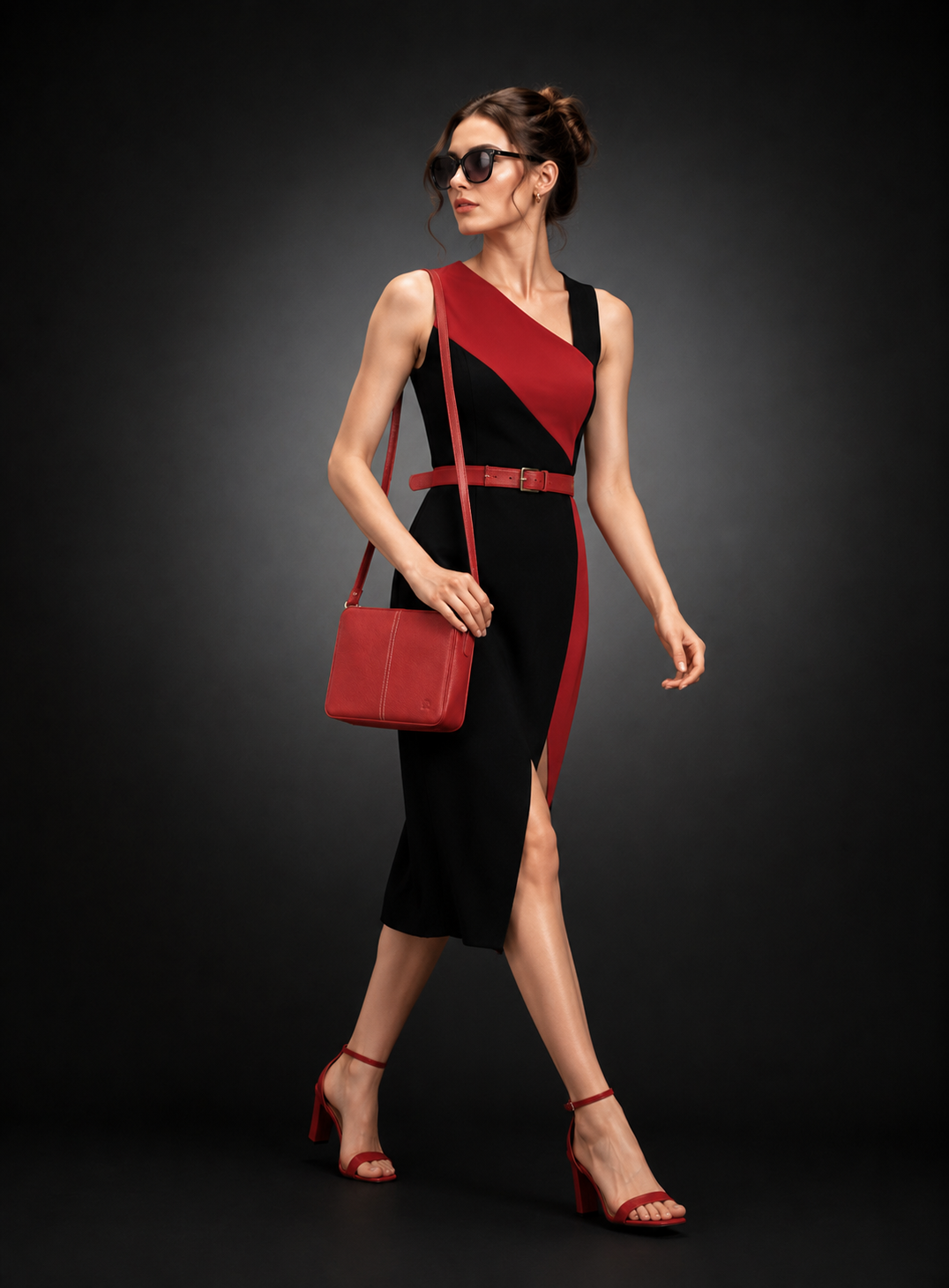 Goatter Genuine Leather Structured Sling Bag | Elegant Square Crossbody Bag for Daily Use