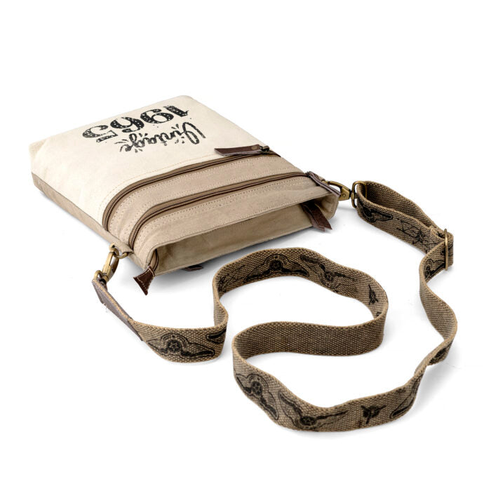 Goatter Canvas And Leather Material Mens Messenger Sling Bag