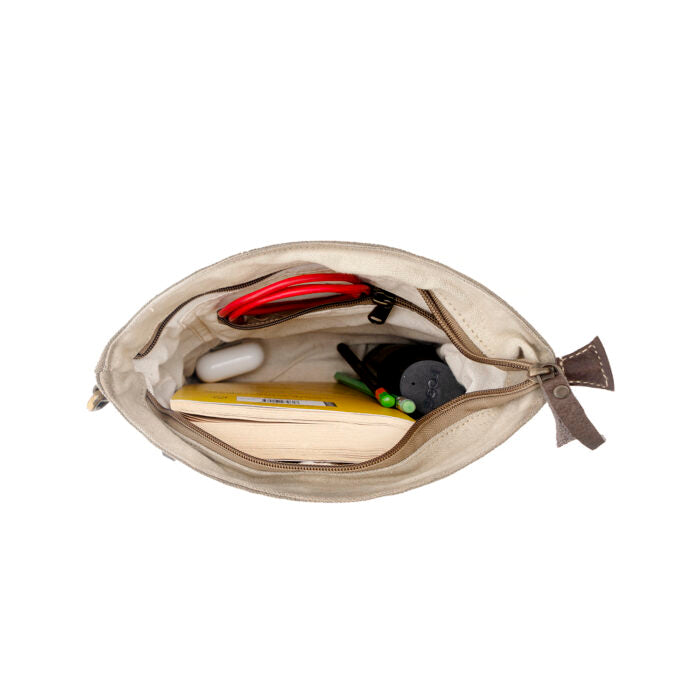 Goatter Canvas And Leather Material Mens Messenger Sling Bag