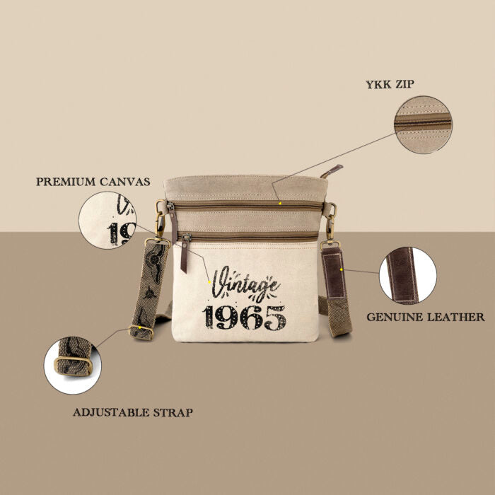 Goatter Canvas And Leather Material Mens Messenger Sling Bag