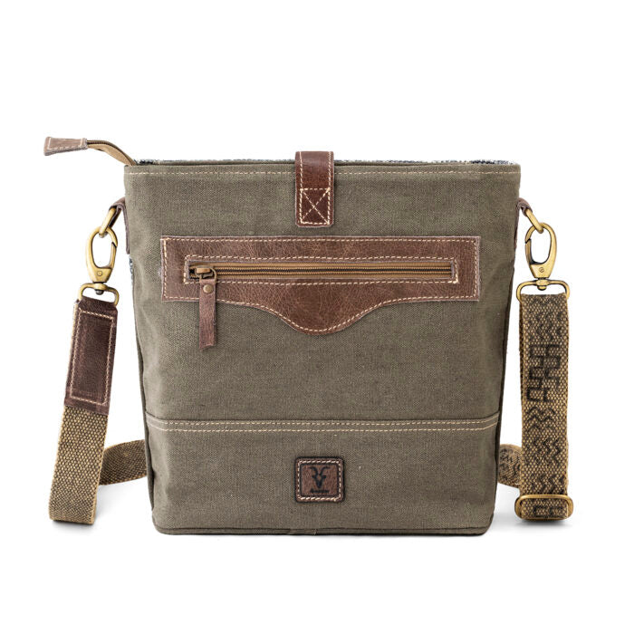 Goatter Cotton Dari And Leather Material Messenger Sling Bag For Women - Goatter