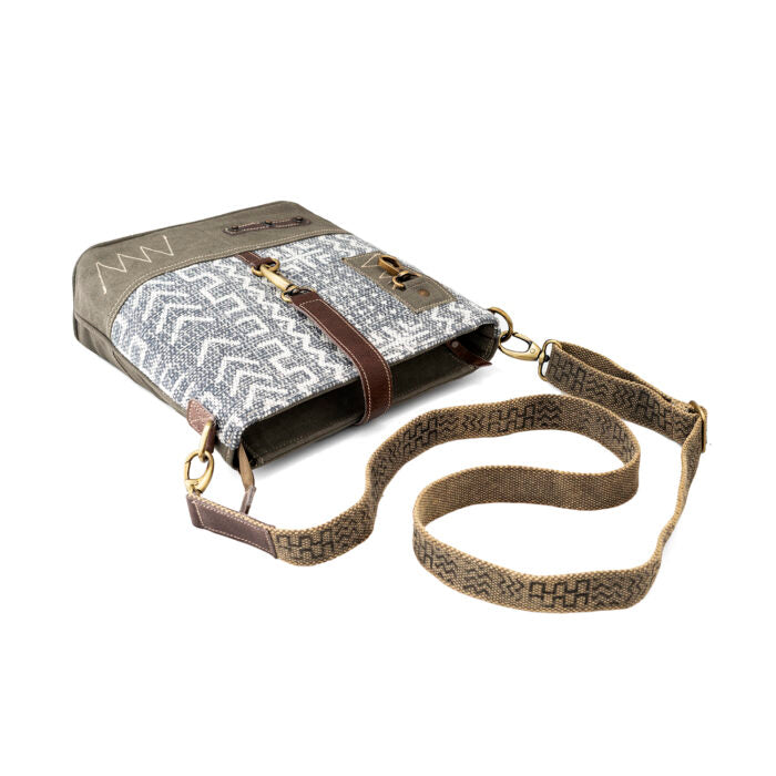 Goatter Cotton Dari And Leather Material Messenger Sling Bag For Women - Goatter