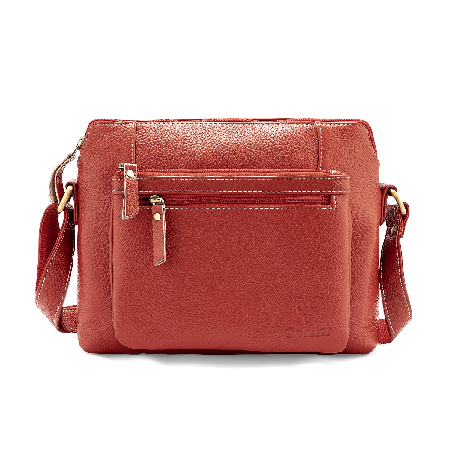 Goatter Genuine Leather 9" Inch Sling Cross-Body Bag For Women's