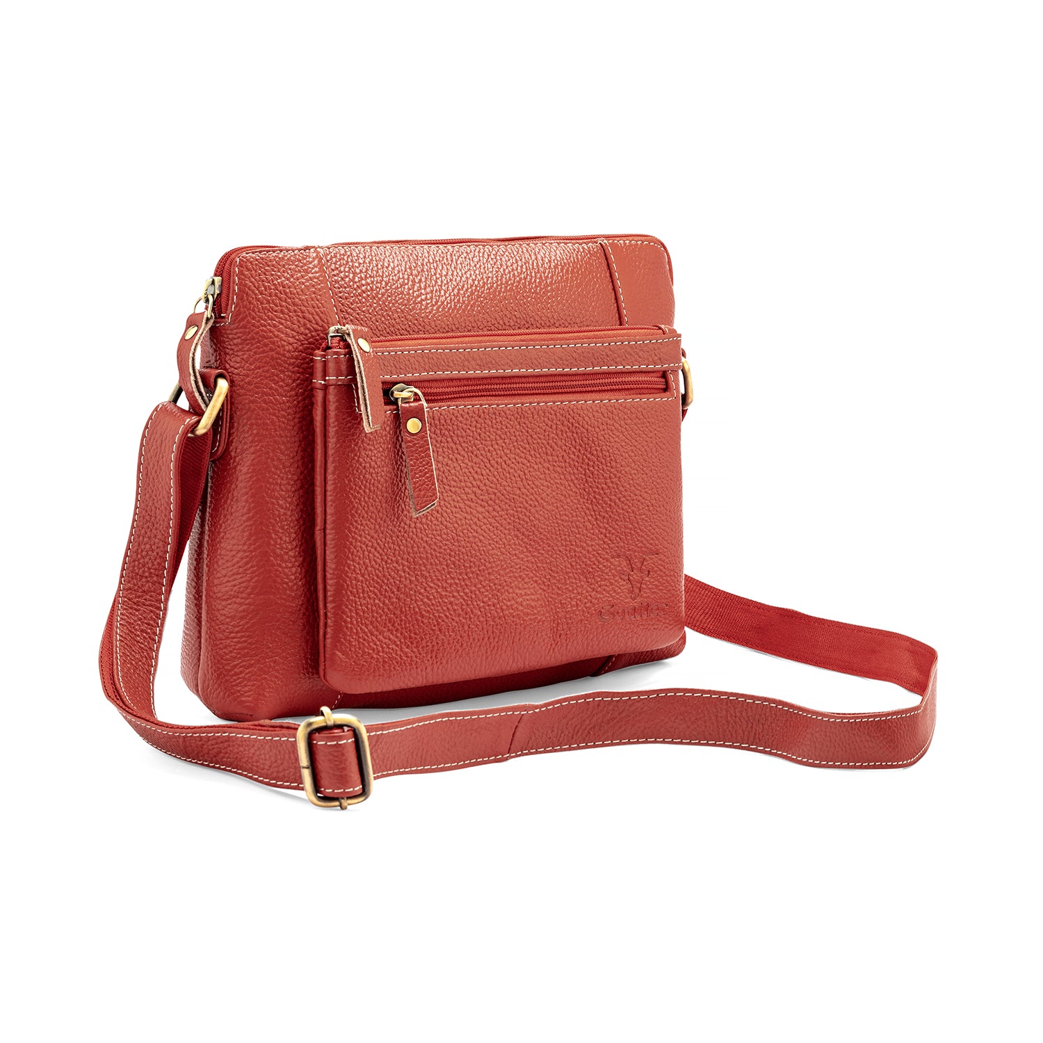 Goatter Genuine Leather 9" Inch Sling Cross-Body Bag For Women's