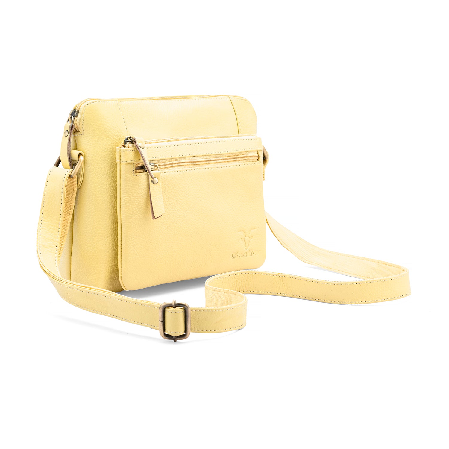 Goatter Genuine Leather 9" Inch Sling Cross-Body Bag For Women's