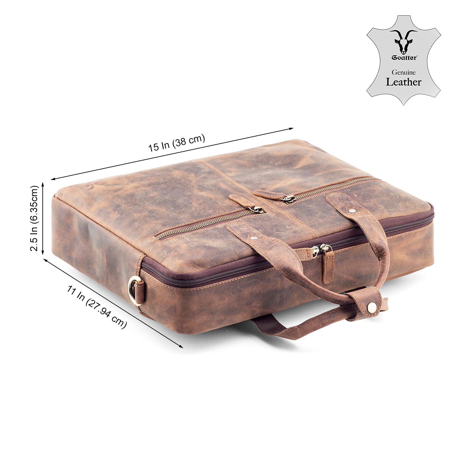 Goatter Hunter Leather 16" Inch Laptop Messenger Bag/Office Bag For Men