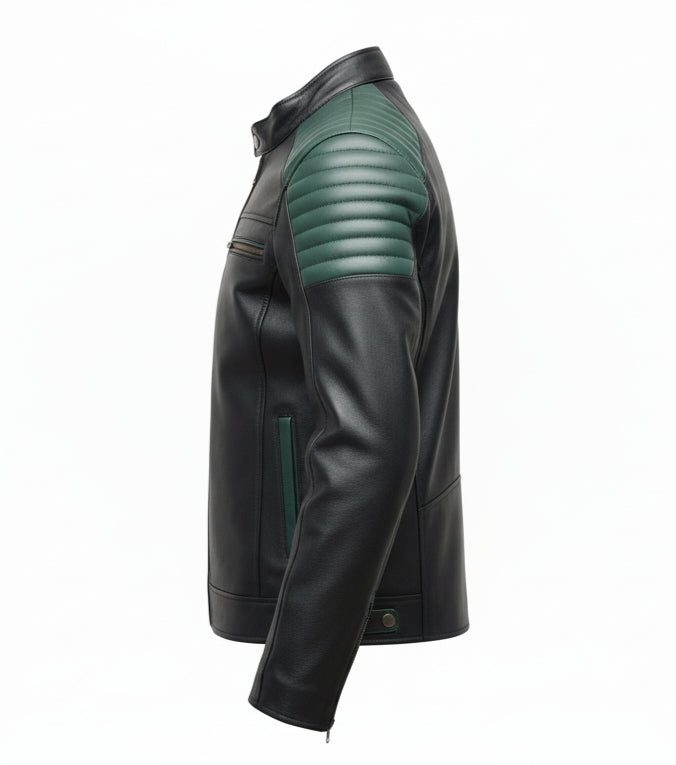 Goatter Men’s Genuine Leather Biker Jacket -Winter Jacket Slim Fit, Classic Moto Style with Zipper Pockets