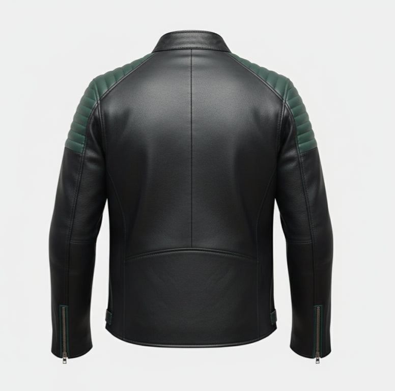 Goatter Men’s Genuine Leather Biker Jacket -Winter Jacket Slim Fit, Classic Moto Style with Zipper Pockets