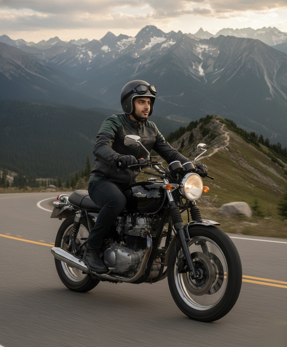 Goatter Men’s Genuine Leather Biker Jacket -Winter Jacket Slim Fit, Classic Moto Style with Zipper Pockets