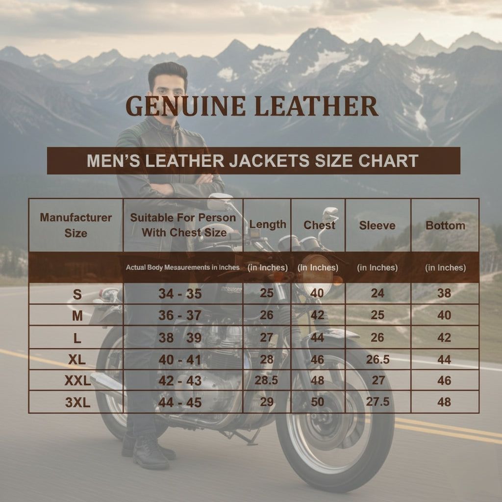 Goatter Men’s Genuine Leather Biker Jacket -Winter Jacket Slim Fit, Classic Moto Style with Zipper Pockets