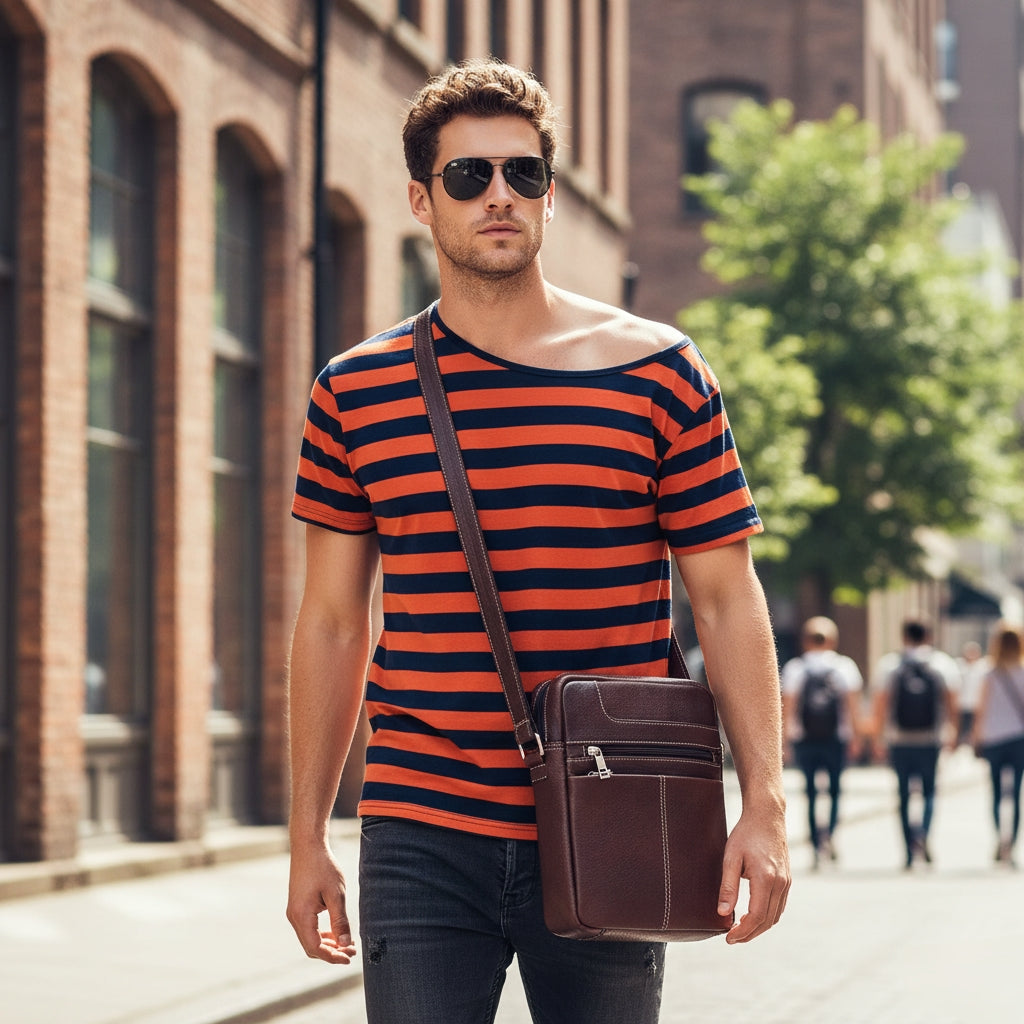 Goatter Men’s Genuine Leather Sling Bag – Medium Size