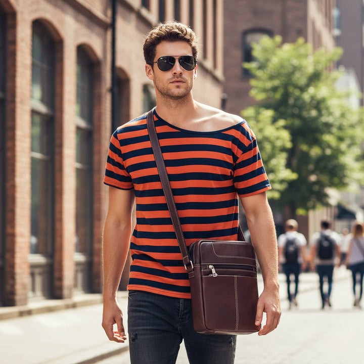 Goatter Men’s Genuine Leather Sling Bag – Medium Size