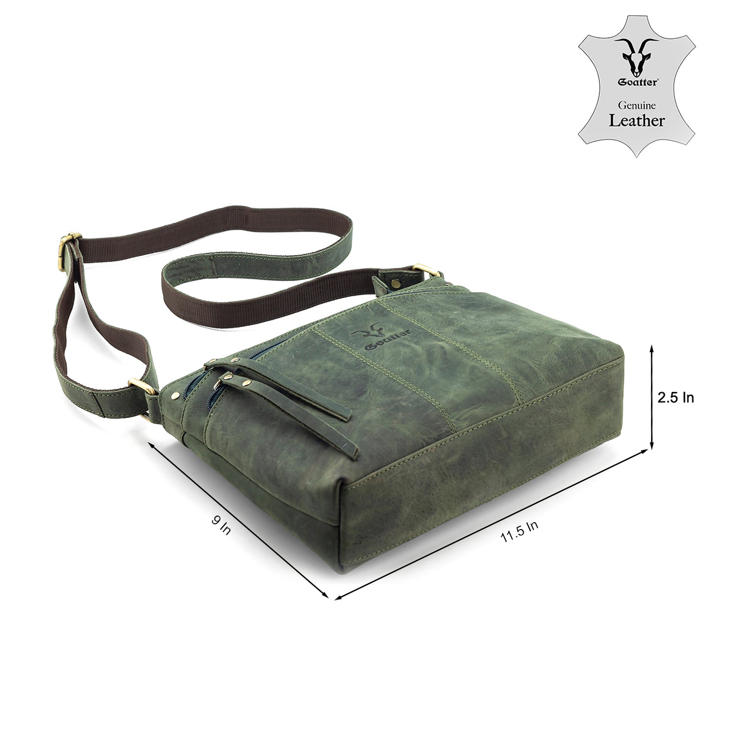 Goatter Hunter Leather Crossbody Bag for Women