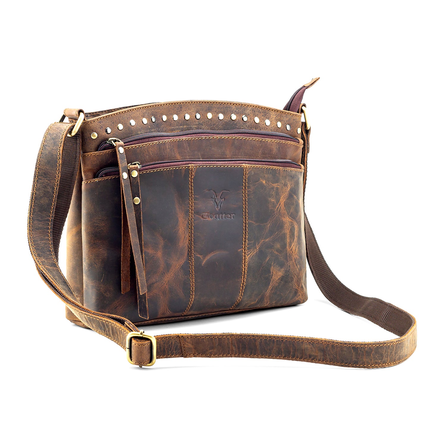Goatter Hunter Leather Crossbody Bag for Women