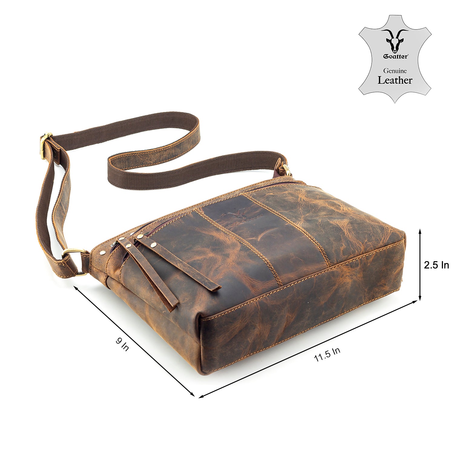 Goatter Hunter Leather Crossbody Bag for Women