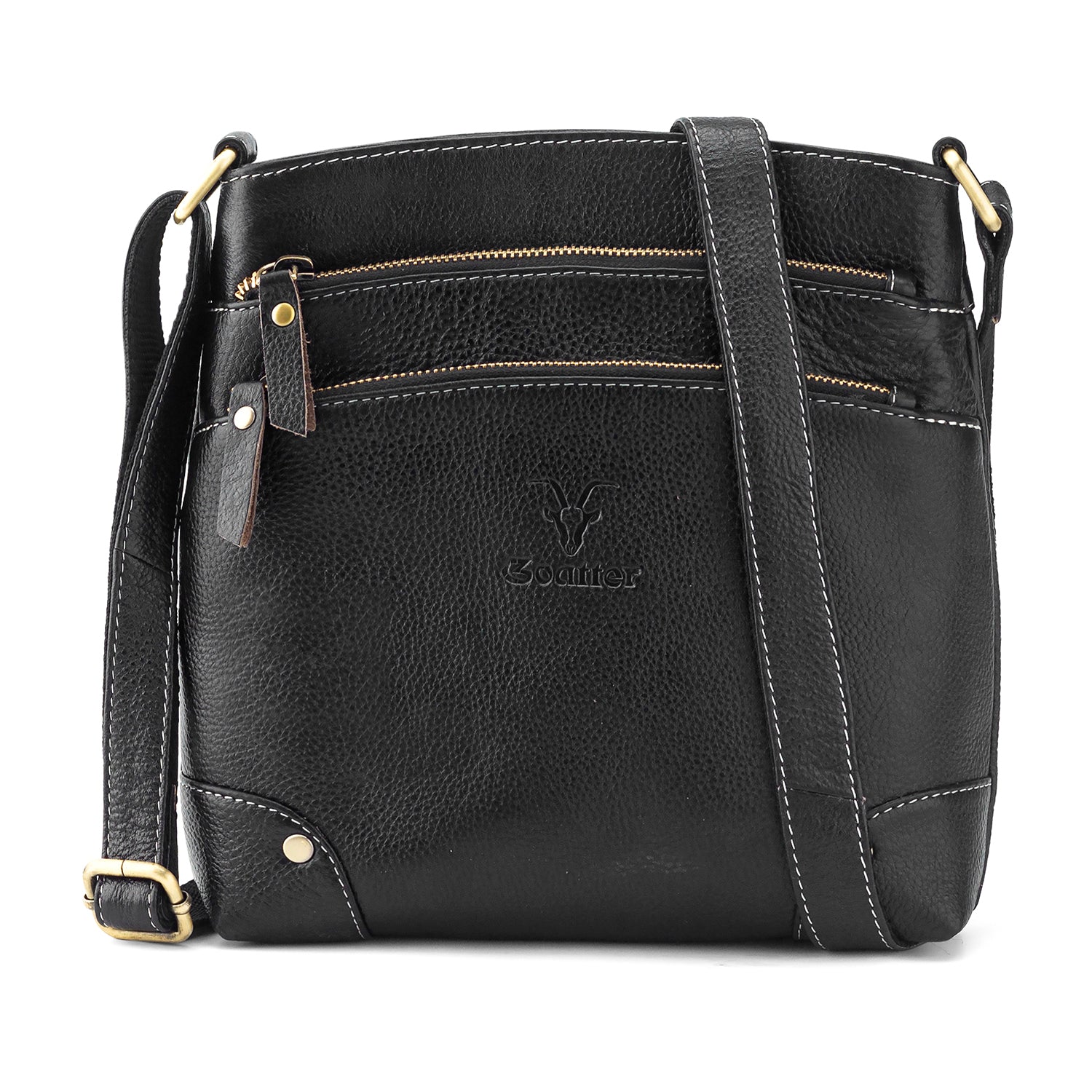 Goatter Hunter Leather 9.5″ Inch Sling Cross-BodyBag for Girls And Women