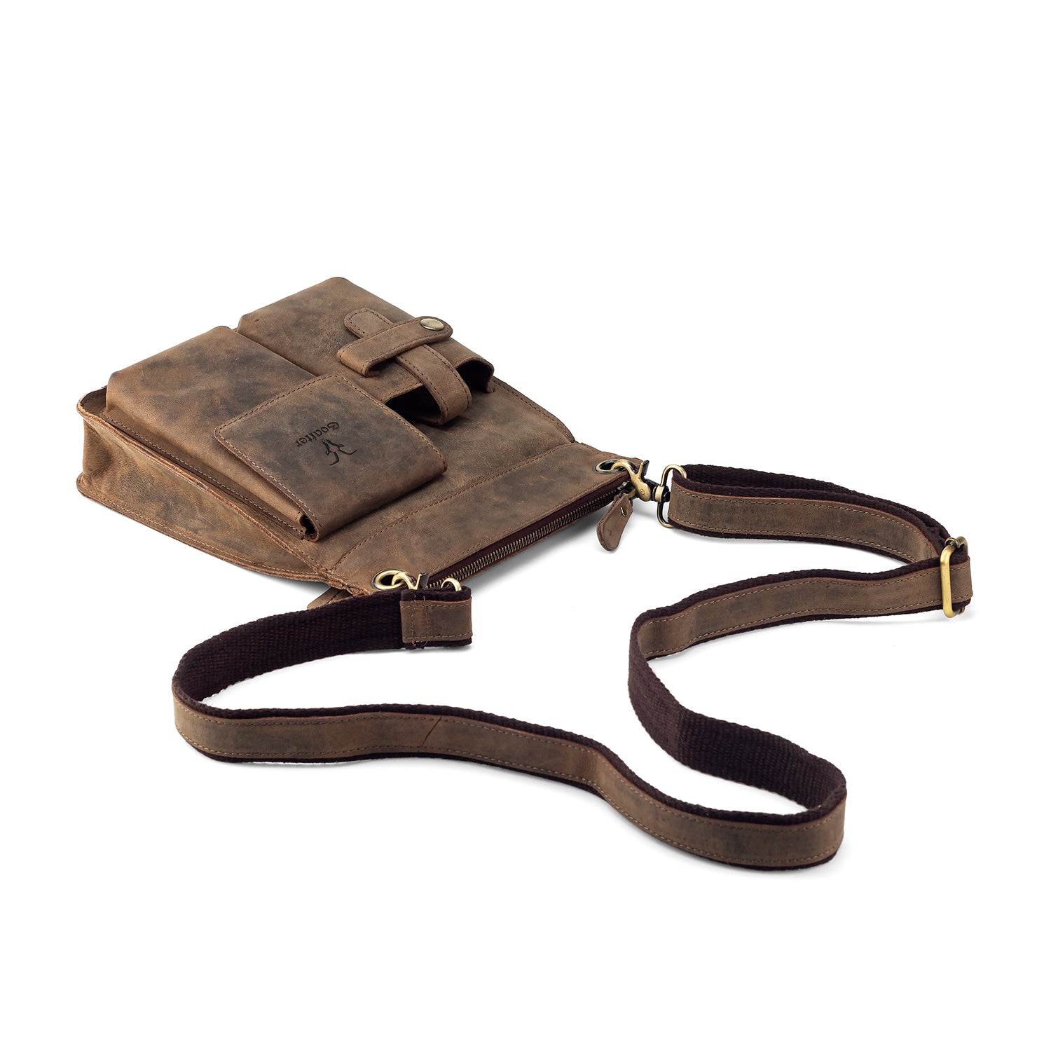 Goatter Men’s Hunter Leather 11″ Messenger Bag