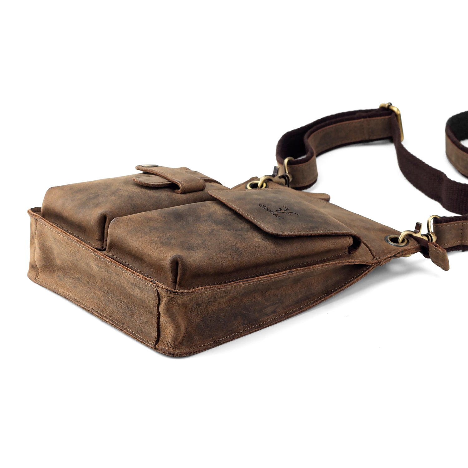 Goatter Men’s Hunter Leather 11″ Messenger Bag