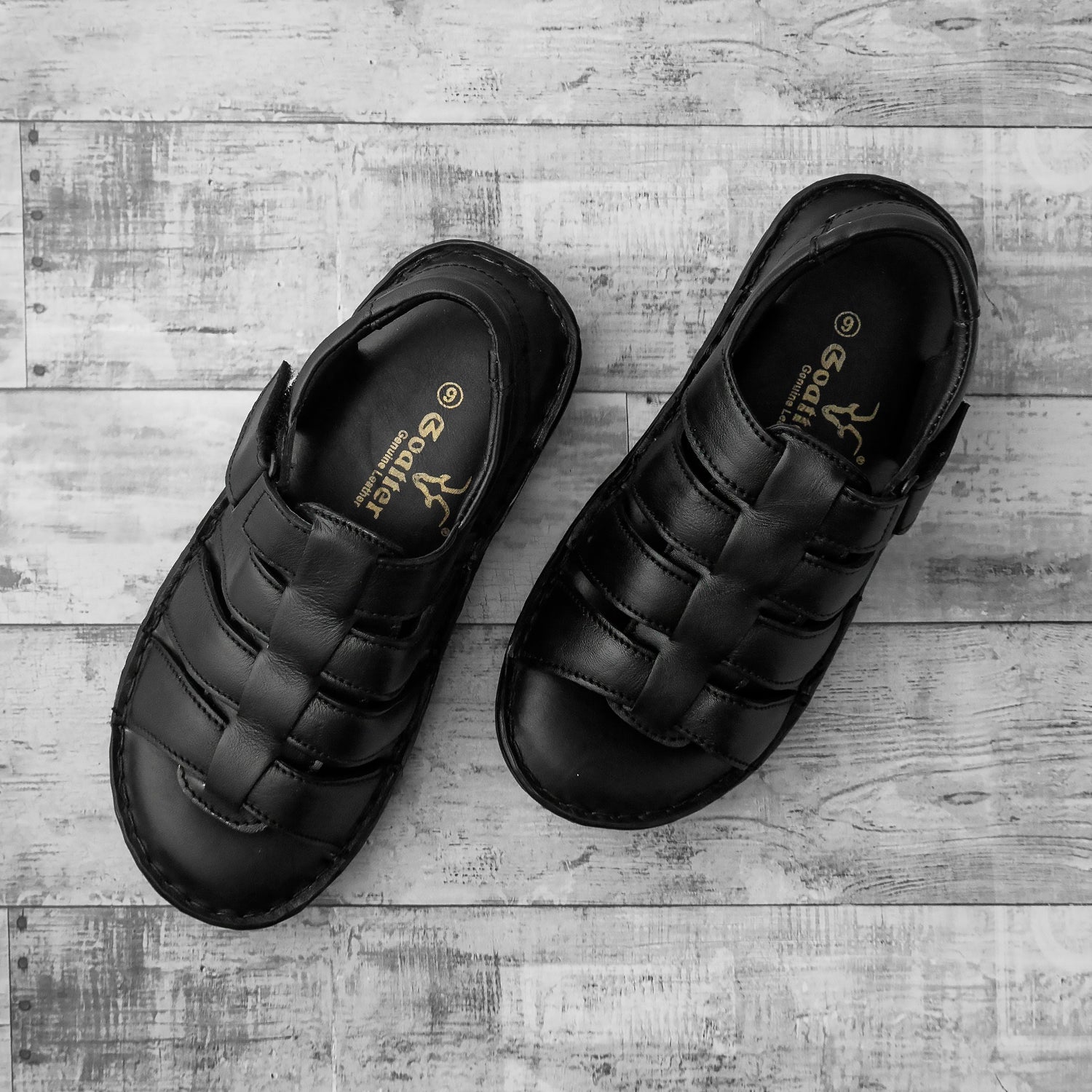 Goatter Mens Casual Closed Toe Leather Outdoor Sandals