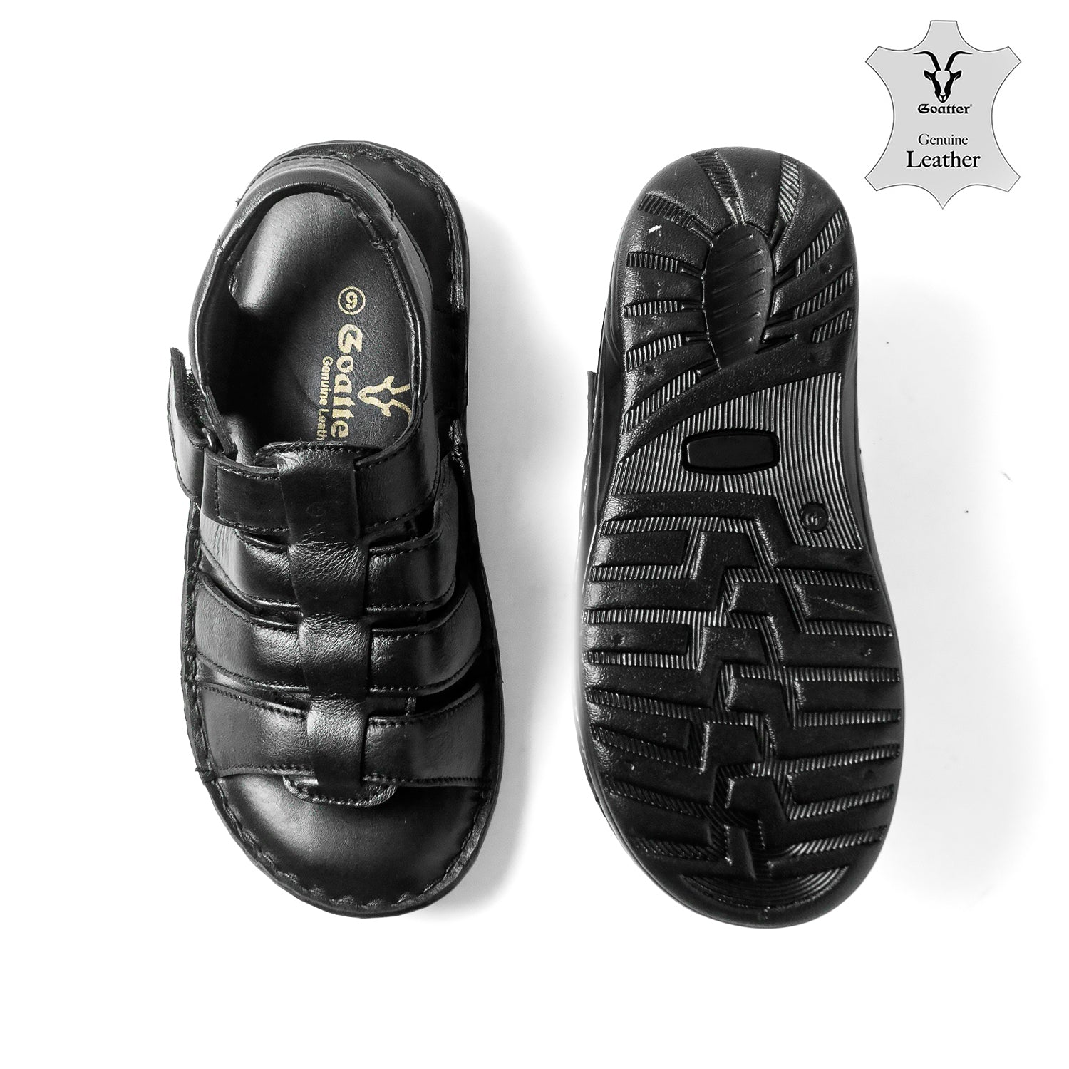 Goatter Mens Casual Closed Toe Leather Outdoor Sandals