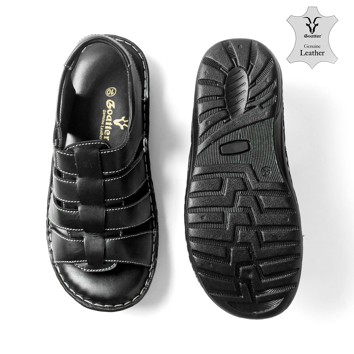 Goatter Mens Casual Closed Toe Leather Outdoor Sandals