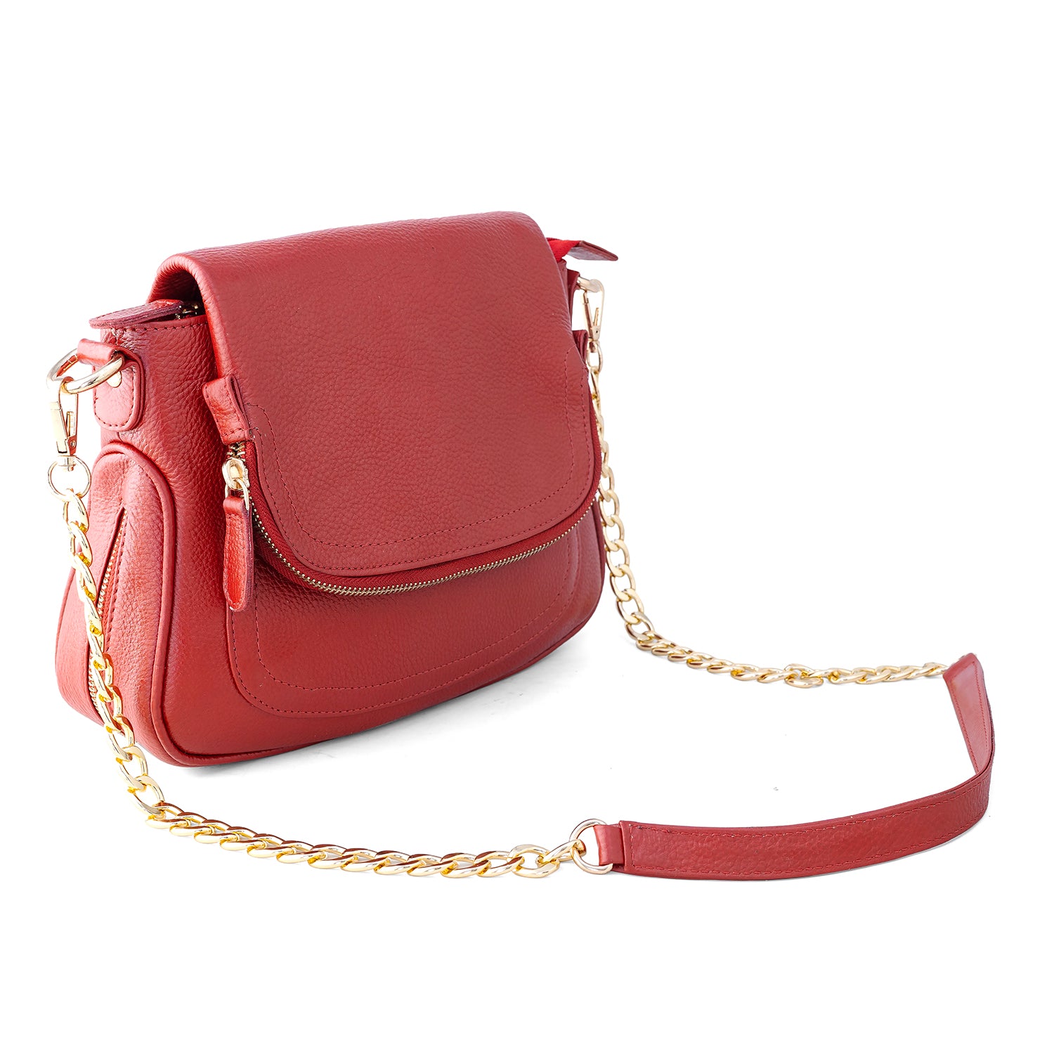 Goatter Women's Genuine Leather Sling Bag | Crossbody Purse with Chain Strap