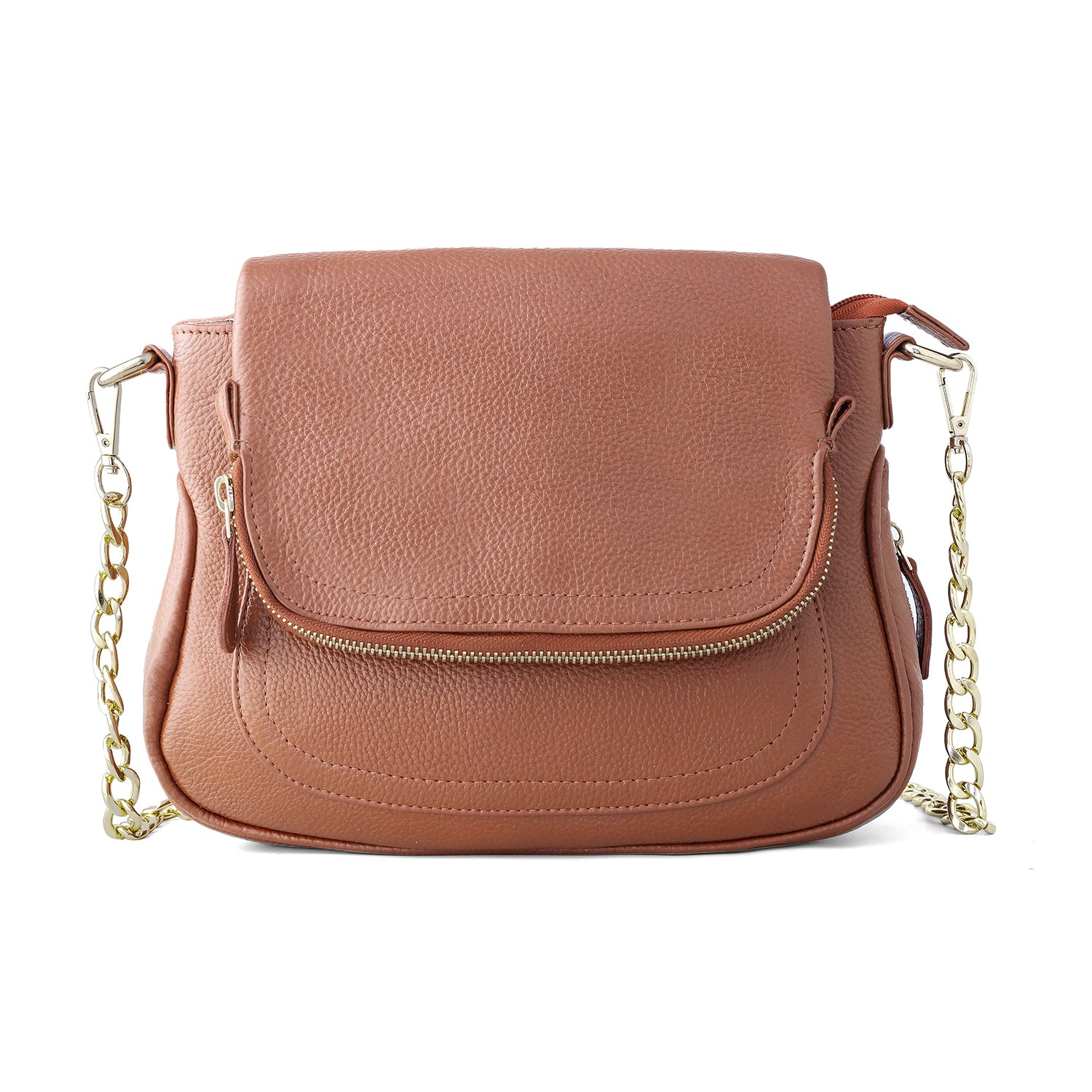 Goatter Women's Genuine Leather Sling Bag | Crossbody Purse with Chain Strap
