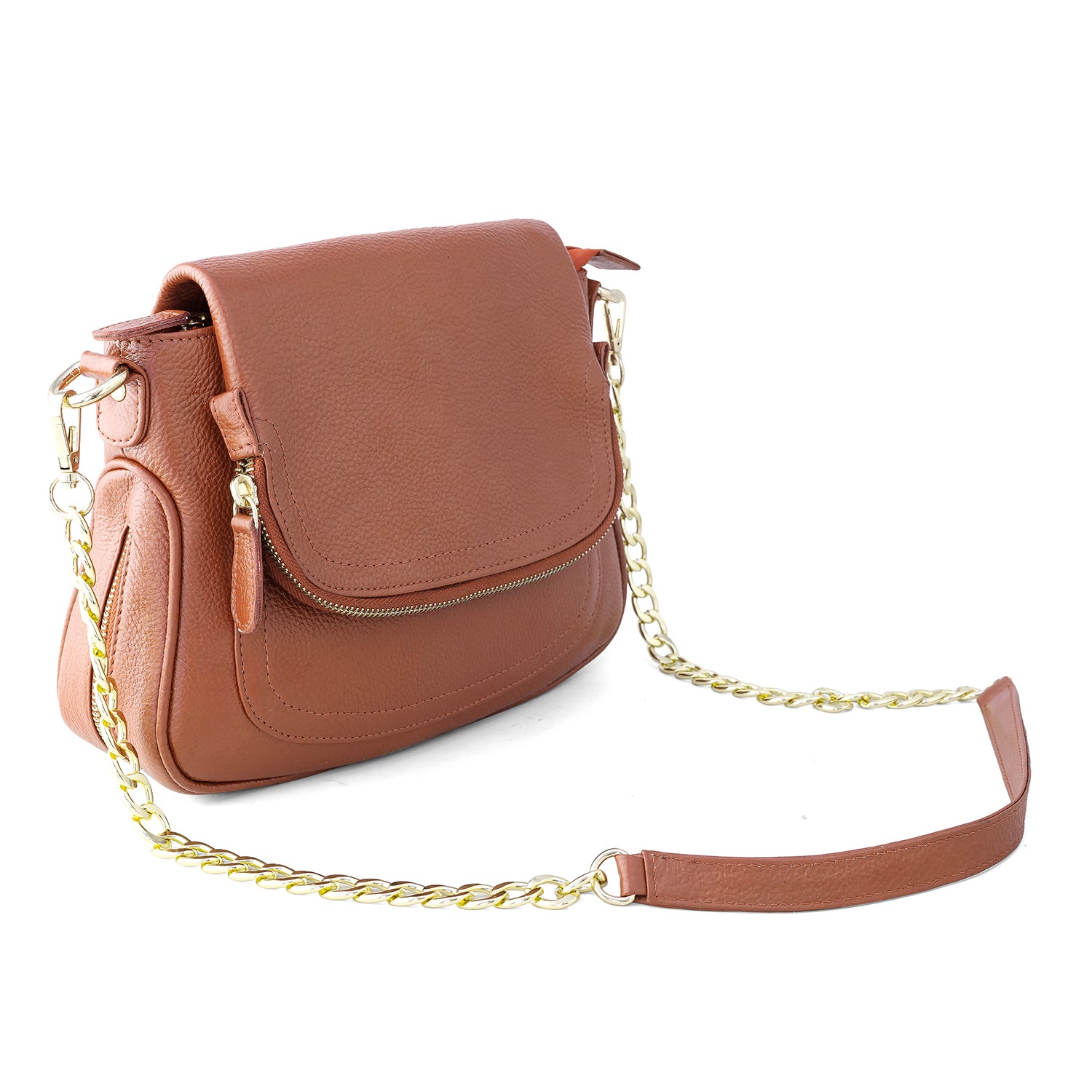 Goatter Women's Genuine Leather Sling Bag | Crossbody Purse with Chain Strap