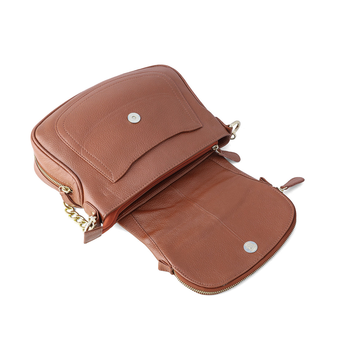 Goatter Women's Genuine Leather Sling Bag | Crossbody Purse with Chain Strap