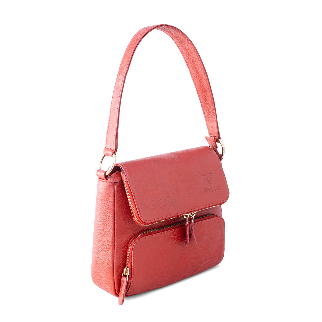 Goatter Genuine Leather Shoulder Bag for Women | Stylish Sling Handbag with Multiple Zip Pockets & | Everyday Office & Travel Purse