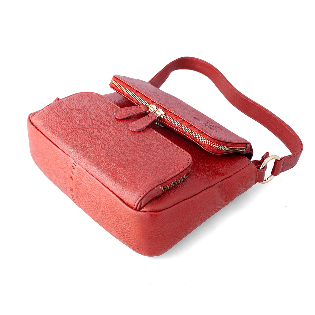 Goatter Genuine Leather Shoulder Bag for Women | Stylish Sling Handbag with Multiple Zip Pockets & | Everyday Office & Travel Purse