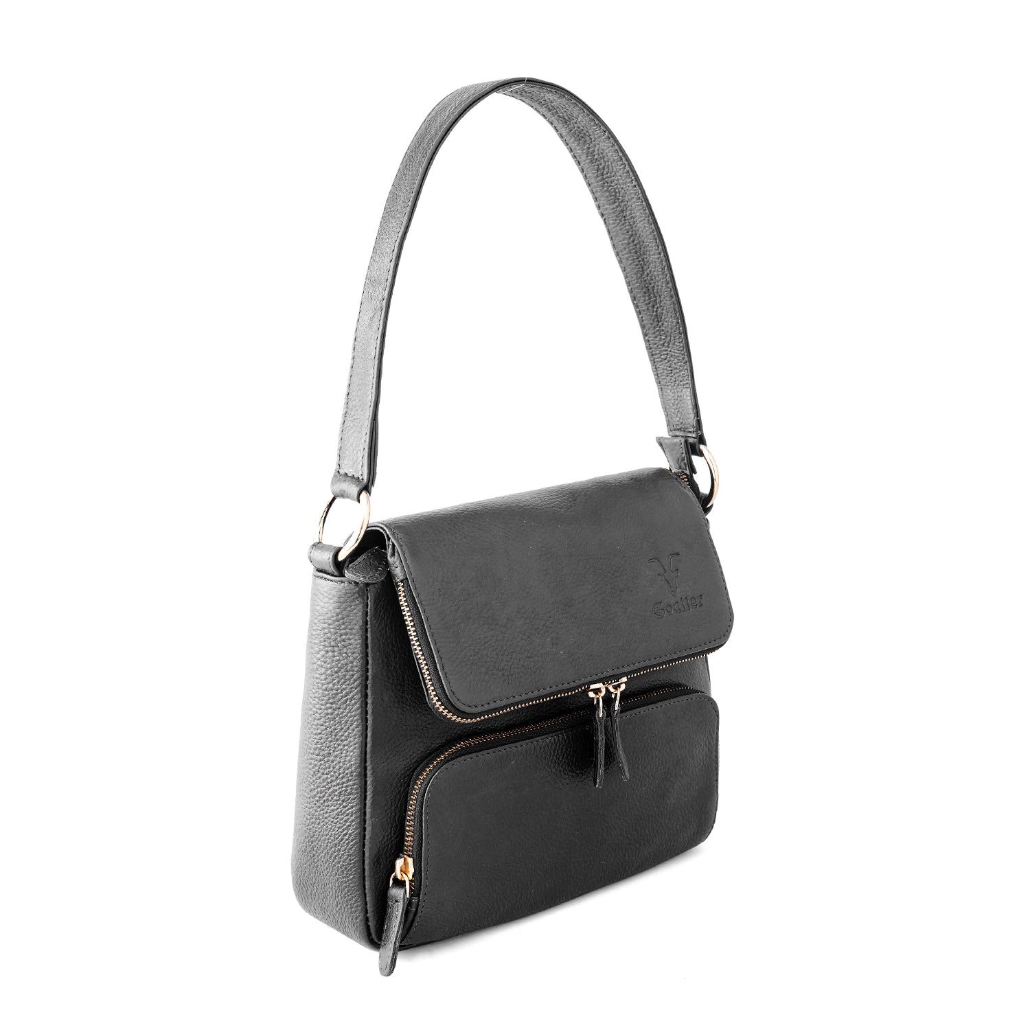 Goatter Genuine Leather Shoulder Bag for Women | Stylish Sling Handbag with Multiple Zip Pockets & | Everyday Office & Travel Purse
