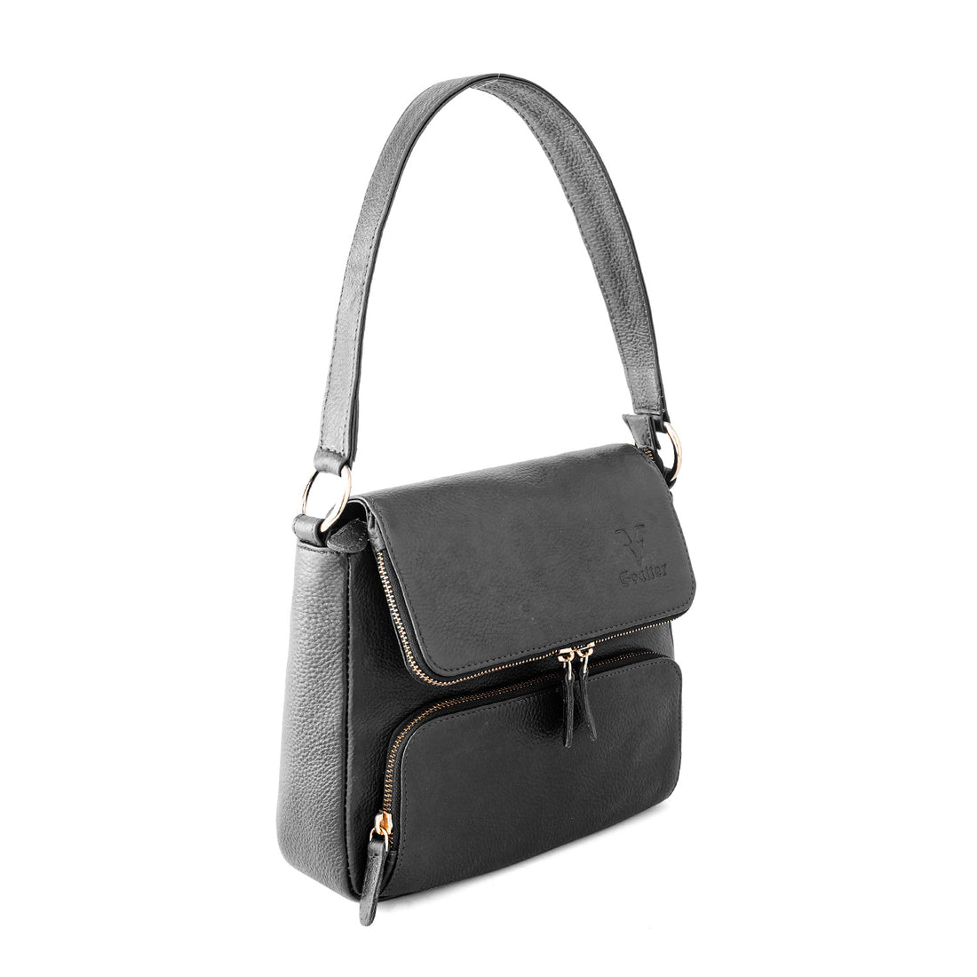 Goatter Genuine Leather Shoulder Bag for Women | Stylish Sling Handbag with Multiple Zip Pockets & | Everyday Office & Travel Purse