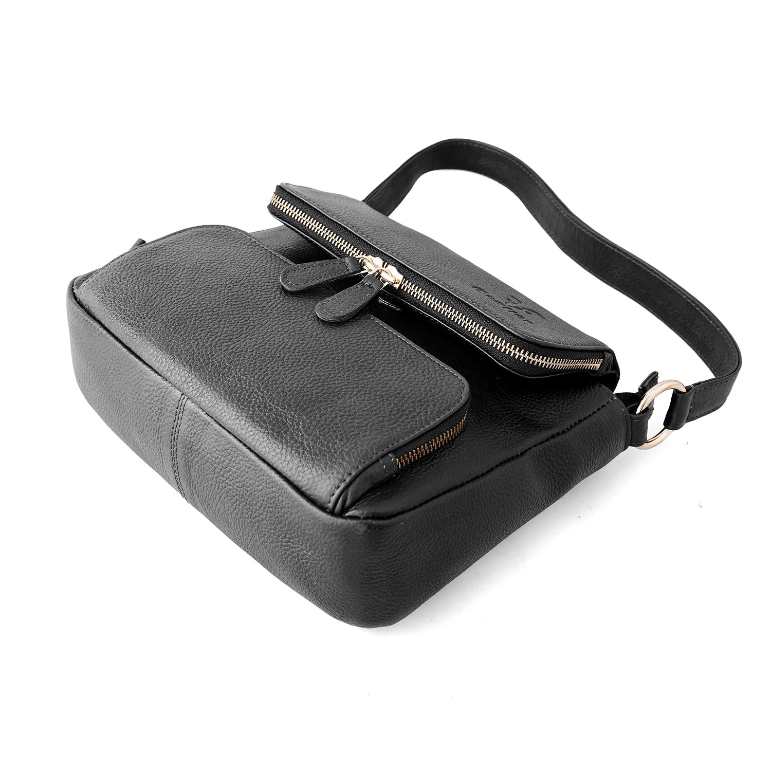 Goatter Genuine Leather Shoulder Bag for Women | Stylish Sling Handbag with Multiple Zip Pockets & | Everyday Office & Travel Purse