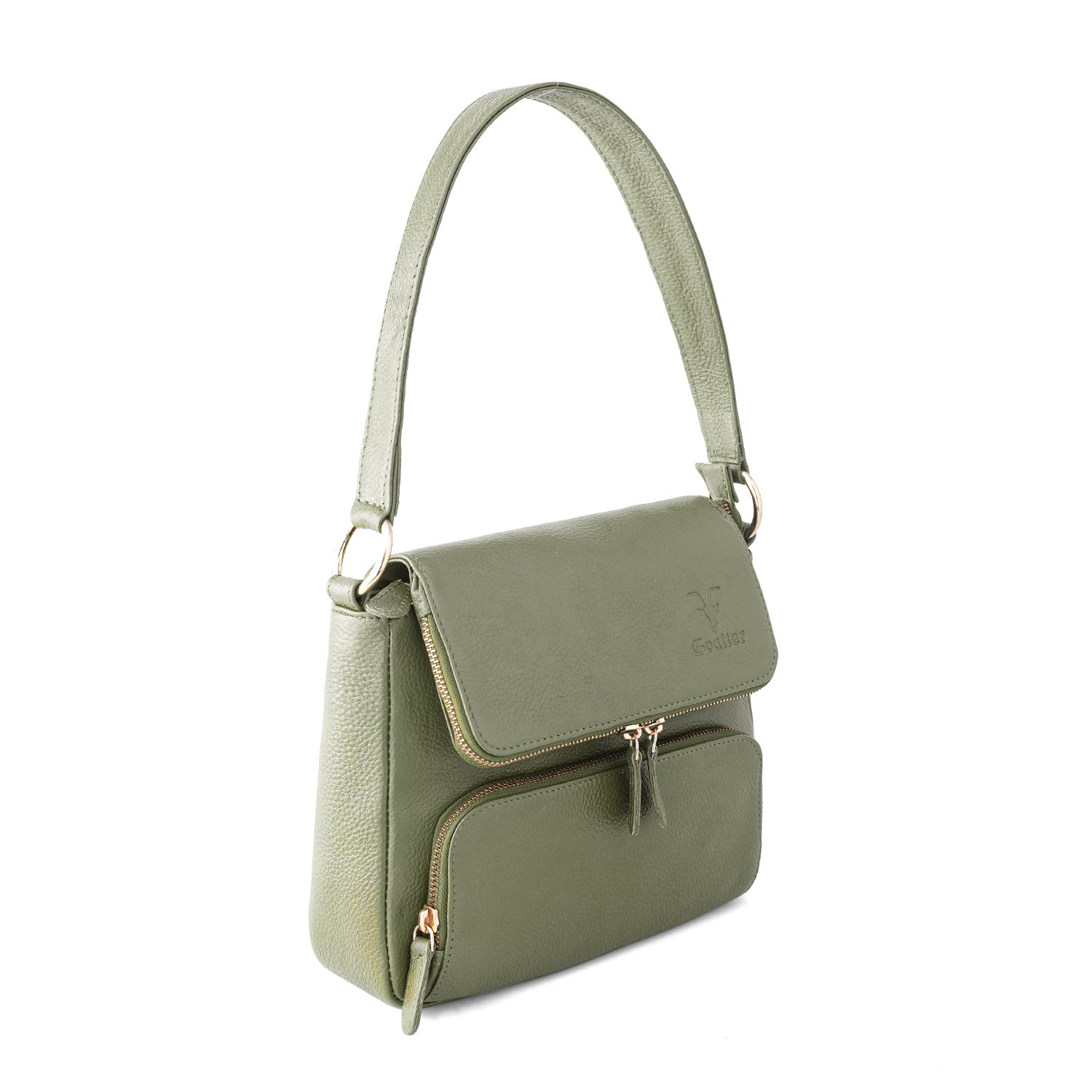 Goatter Genuine Leather Shoulder Bag for Women | Stylish Sling Handbag with Multiple Zip Pockets & | Everyday Office & Travel Purse