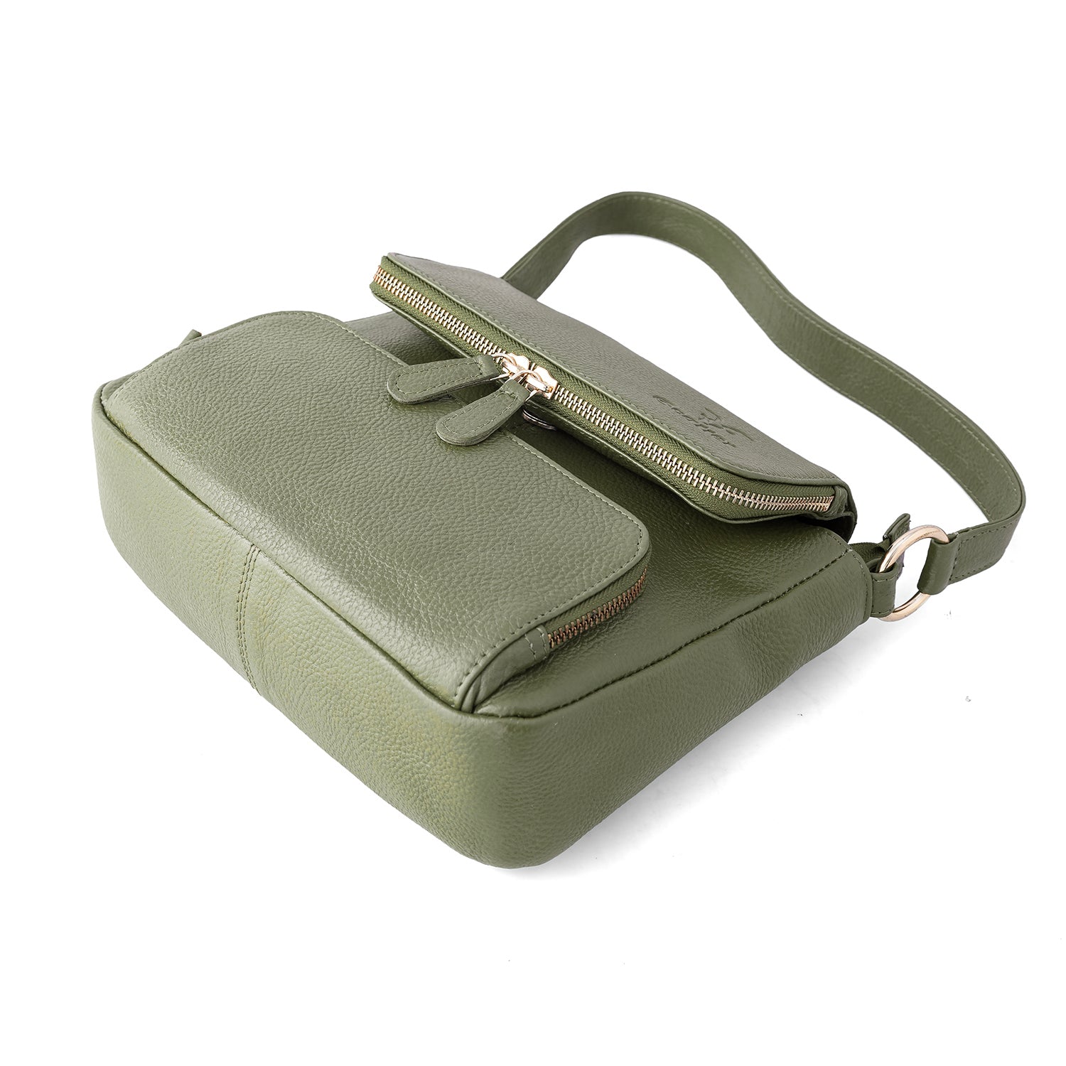 Goatter Genuine Leather Shoulder Bag for Women | Stylish Sling Handbag with Multiple Zip Pockets & | Everyday Office & Travel Purse
