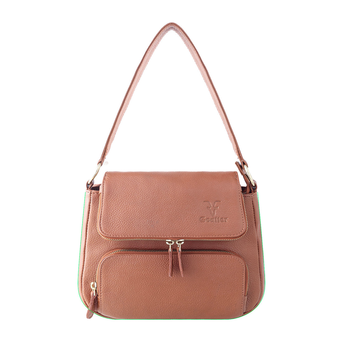 Goatter Genuine Leather Shoulder Bag for Women | Stylish Sling Handbag with Multiple Zip Pockets & | Everyday Office & Travel Purse