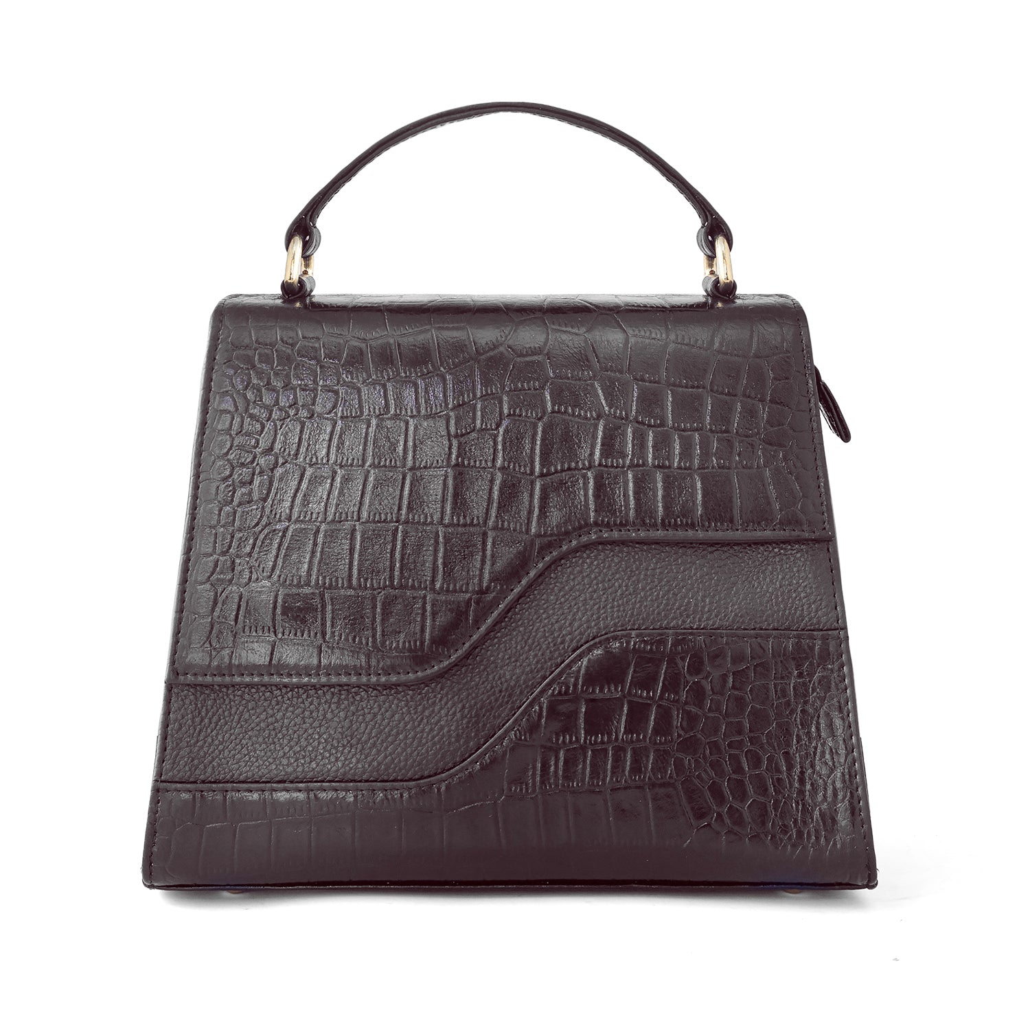 Goatter Genuine Leather Handbag for Women | Luxury Crocodile Texture Satchel Bag
