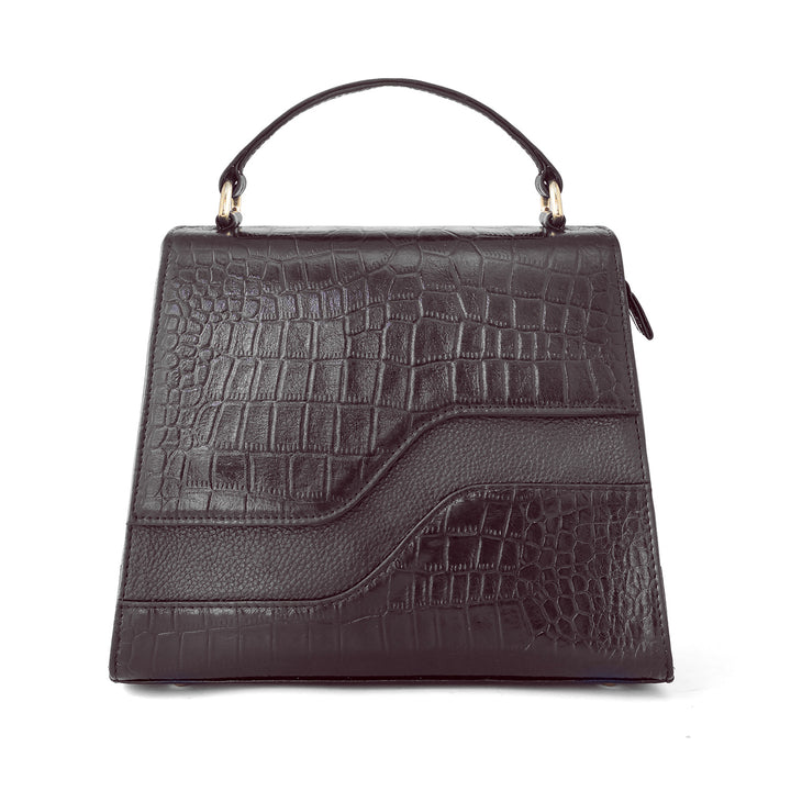 Goatter Genuine Leather Handbag for Women | Luxury Crocodile Texture Satchel Bag