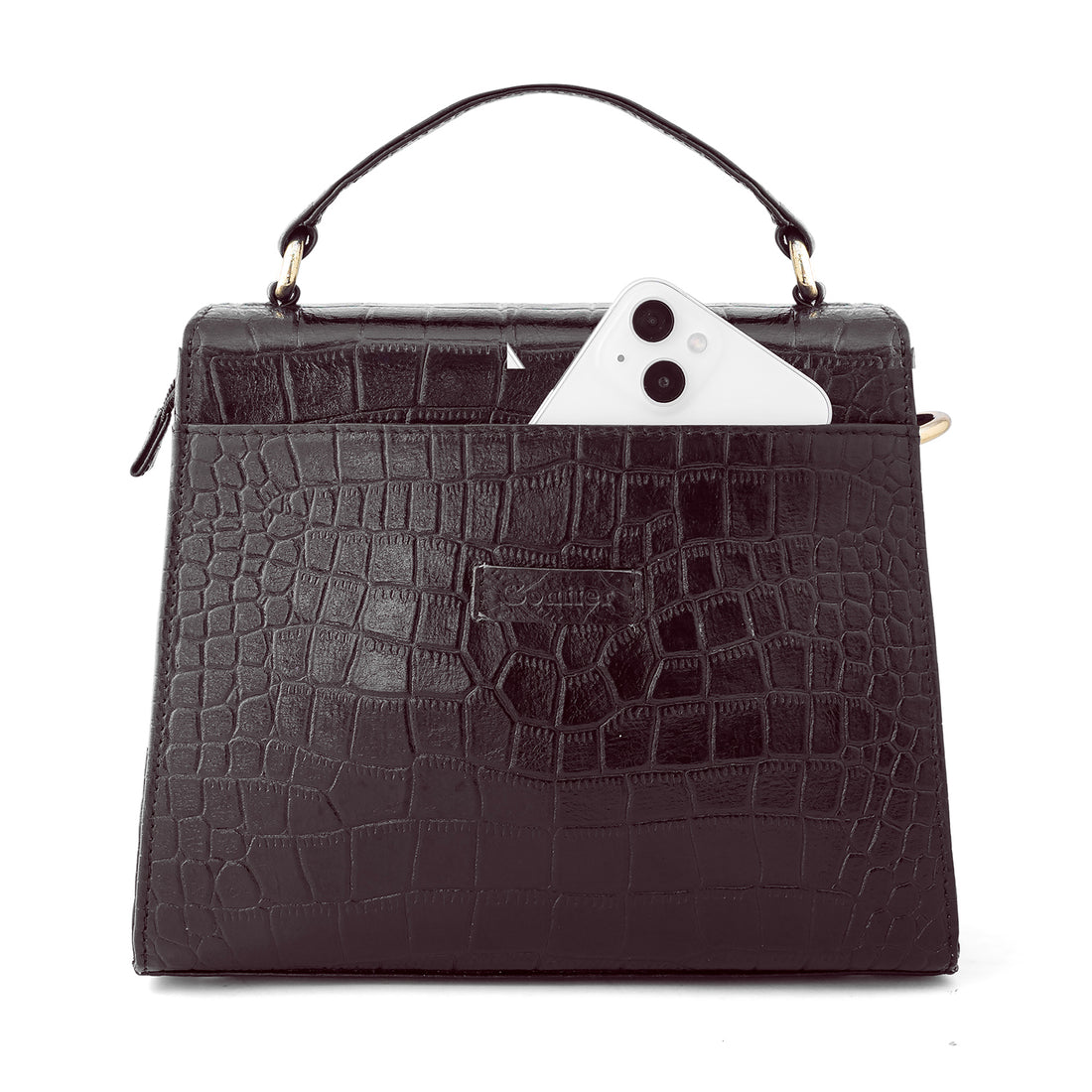 Goatter Genuine Leather Handbag for Women | Luxury Crocodile Texture Satchel Bag