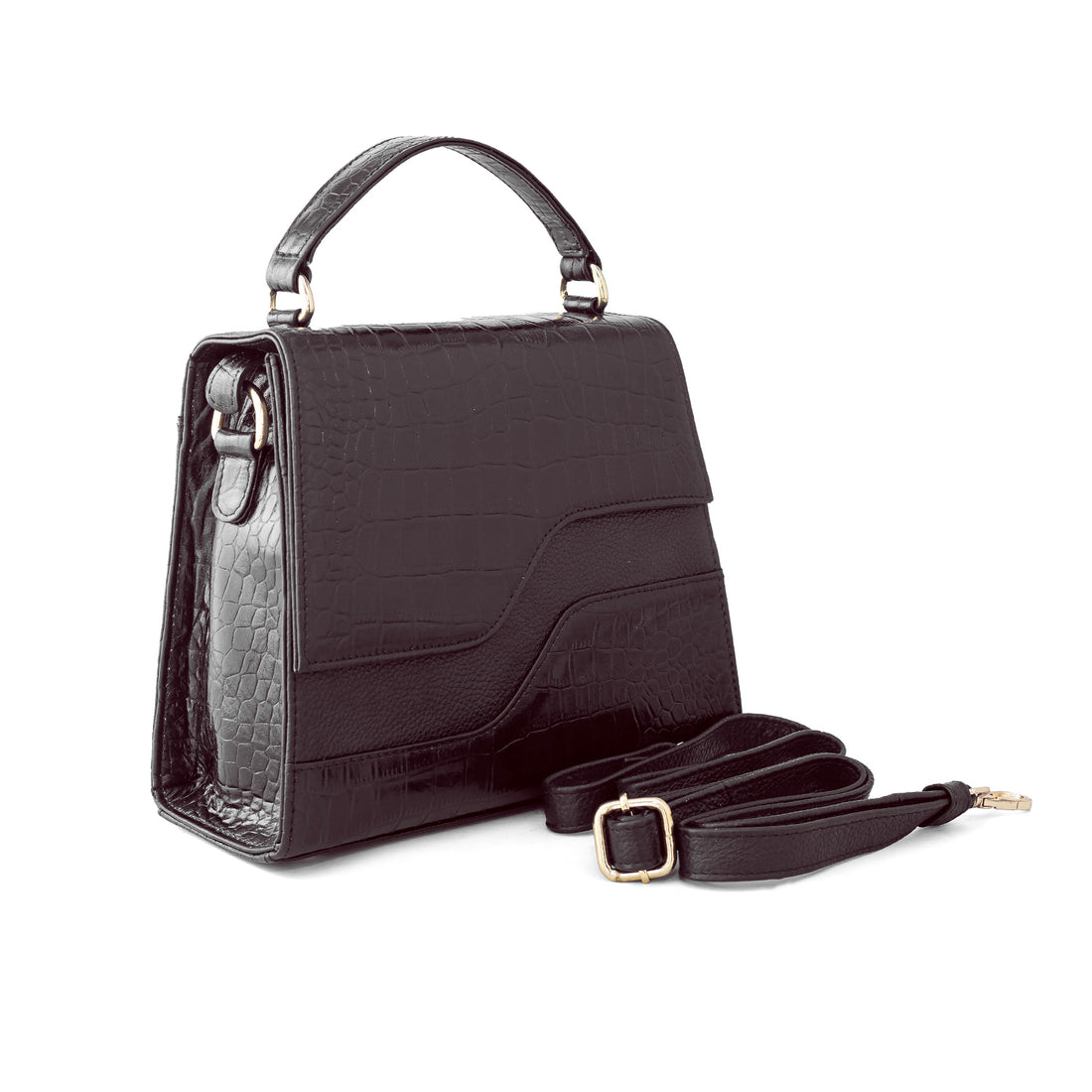 Goatter Genuine Leather Handbag for Women | Luxury Crocodile Texture Satchel Bag