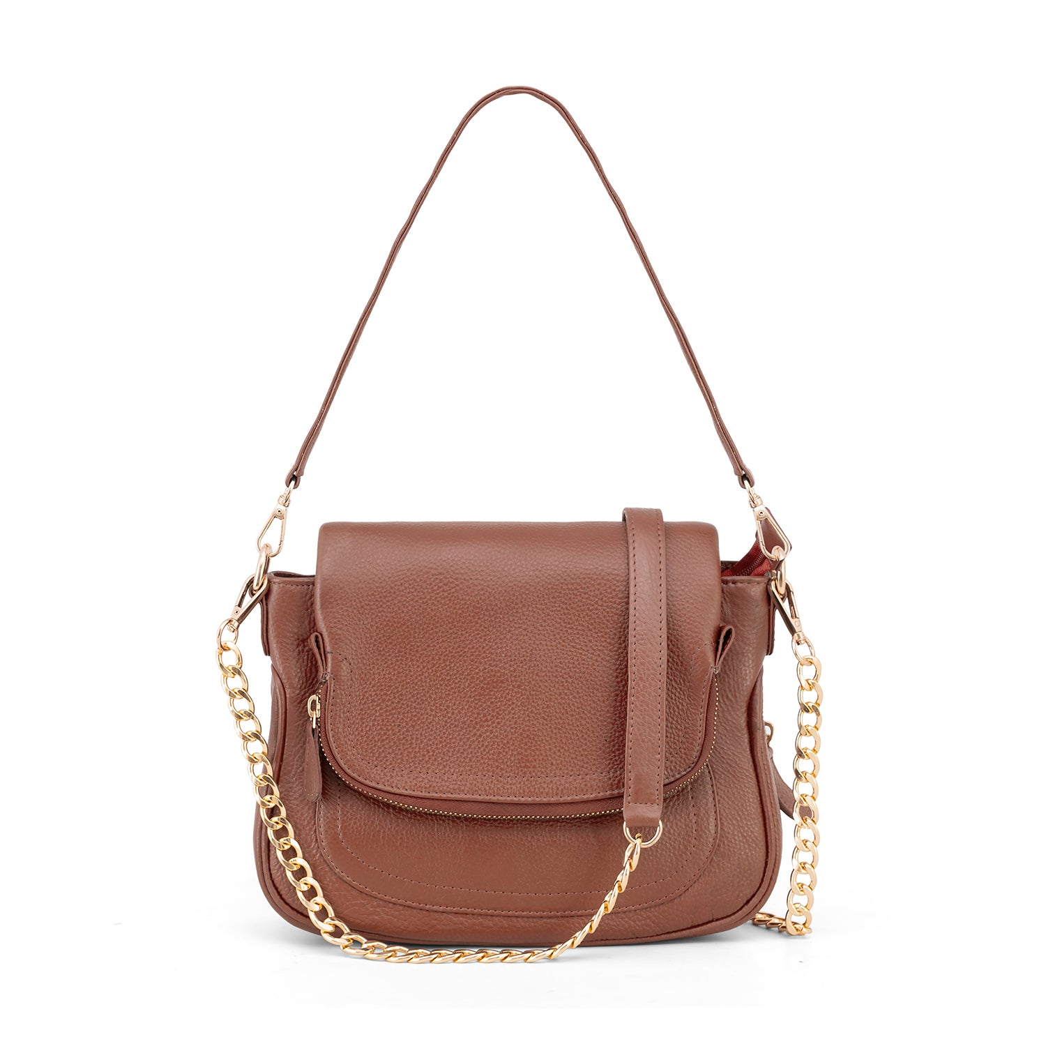 Goatter Women's Genuine Leather Sling Bag | Crossbody Purse with Chain Strap